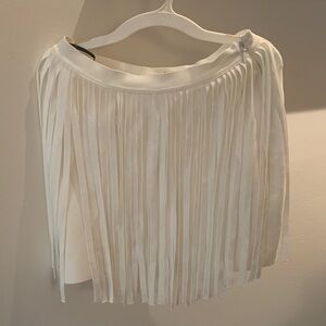 Forever 21 White Fringe Mini Skirt